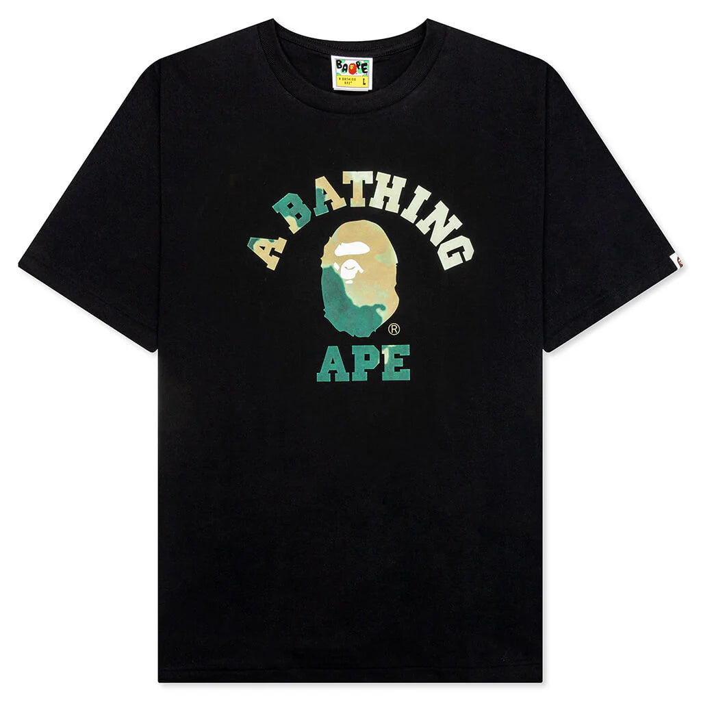 Tie Dye College Tee Black Beige