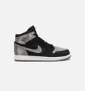 Air Jordan 1 Retro High OG Satin Shadow Preschool Lifestyle Shoe Black Medium Grey White