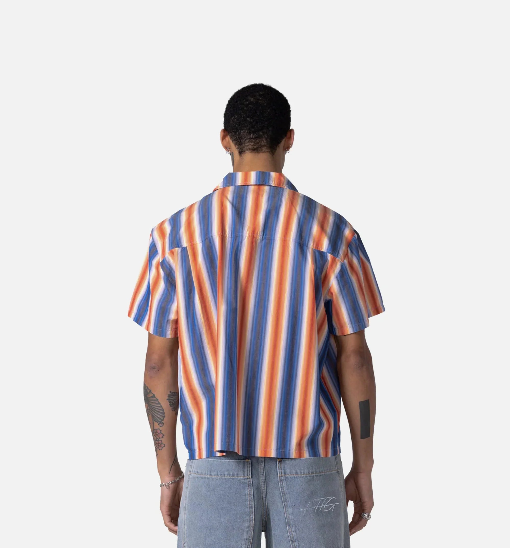 Auto Shop Camp Mens Short Sleeve Shirt Multi Orange