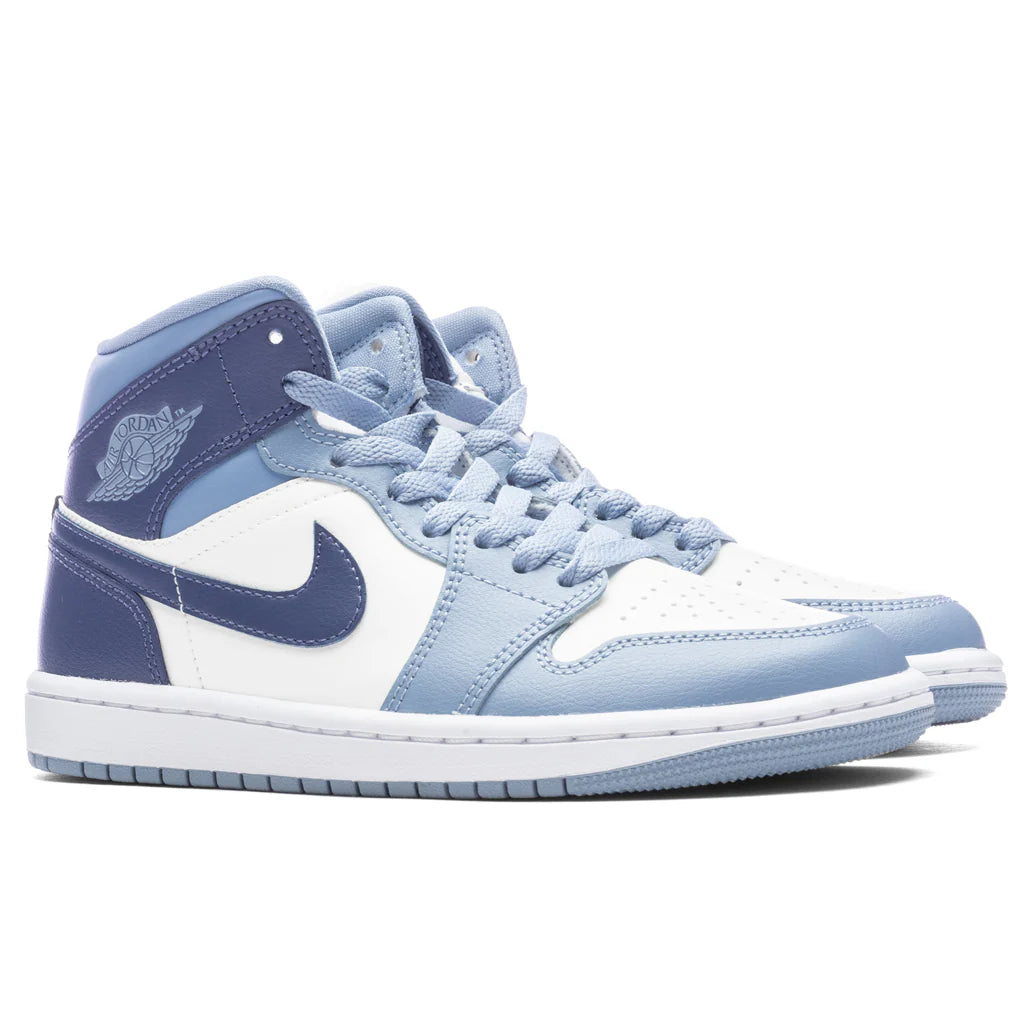 Womens Air Jordan 1 Mid Sail Diffused Blue Blue Grey