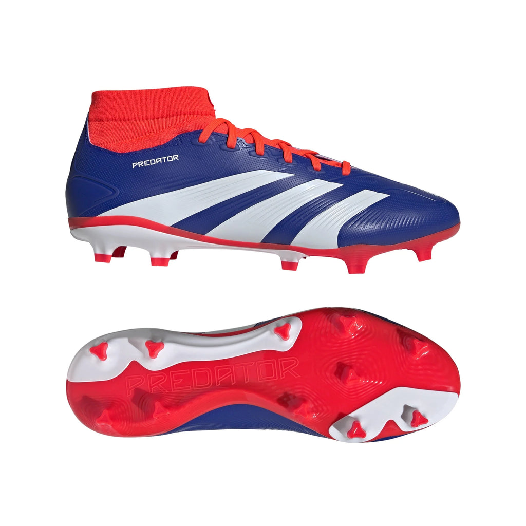 adidas Predator League Sock FG Firm Ground Soccer Cleats Lucid Blue White Solar Red