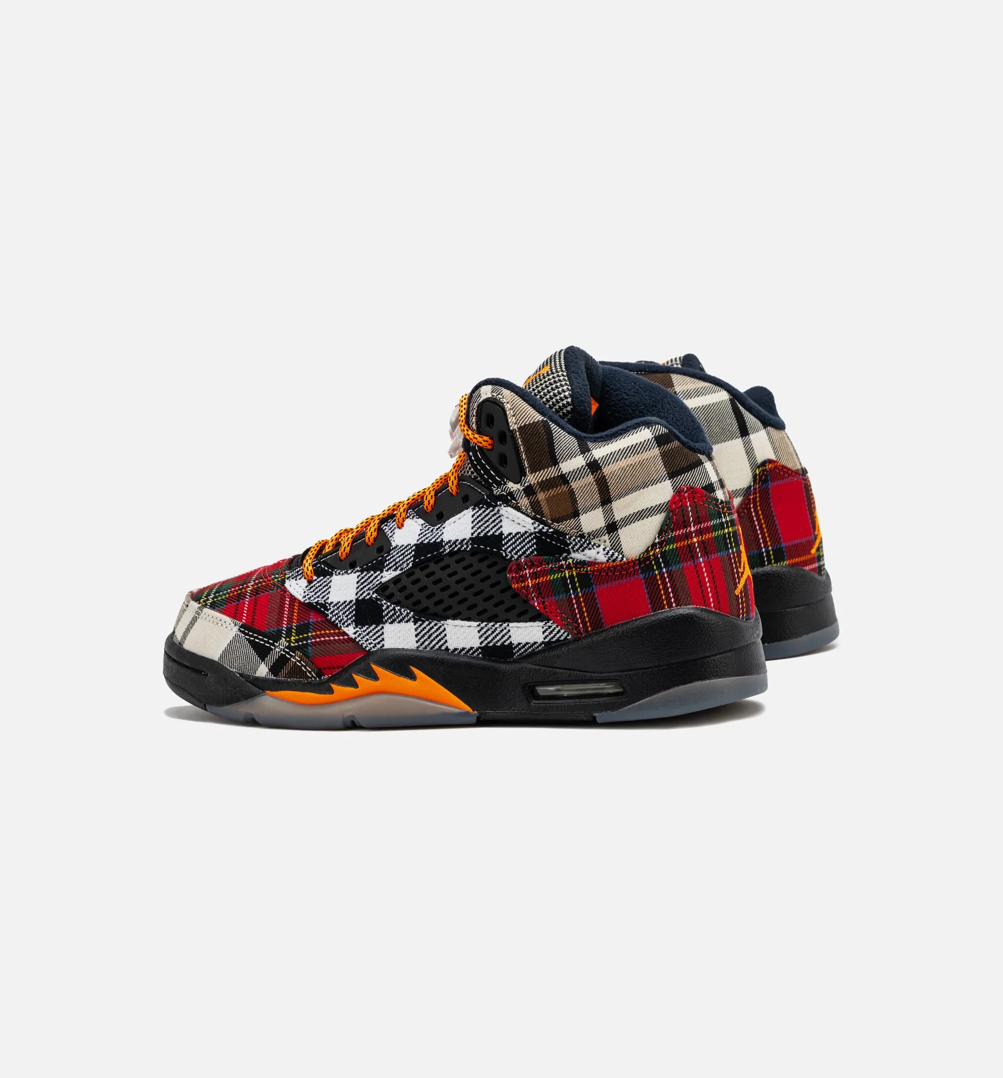 Air Jordan 5 Retro Plaid Grade School Lifestyle Shoe Black Multi