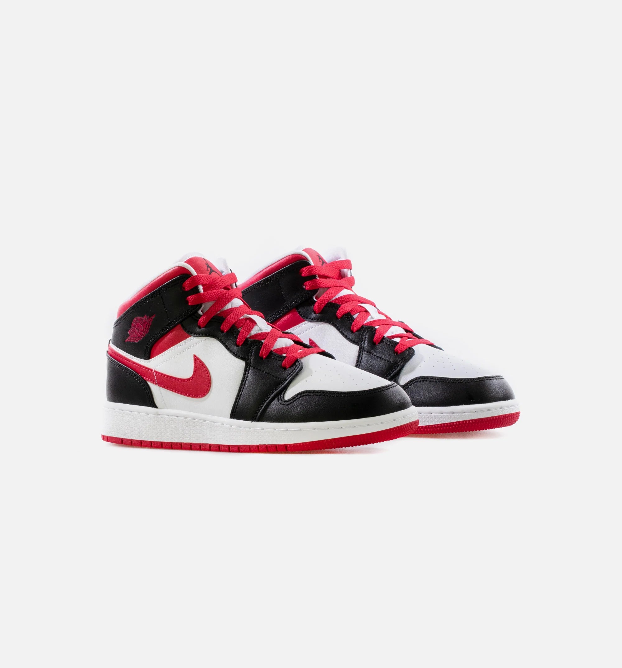 Air Jordan 1 Mid Very Berry Grade School Lifestyle Shoe Black White Berry