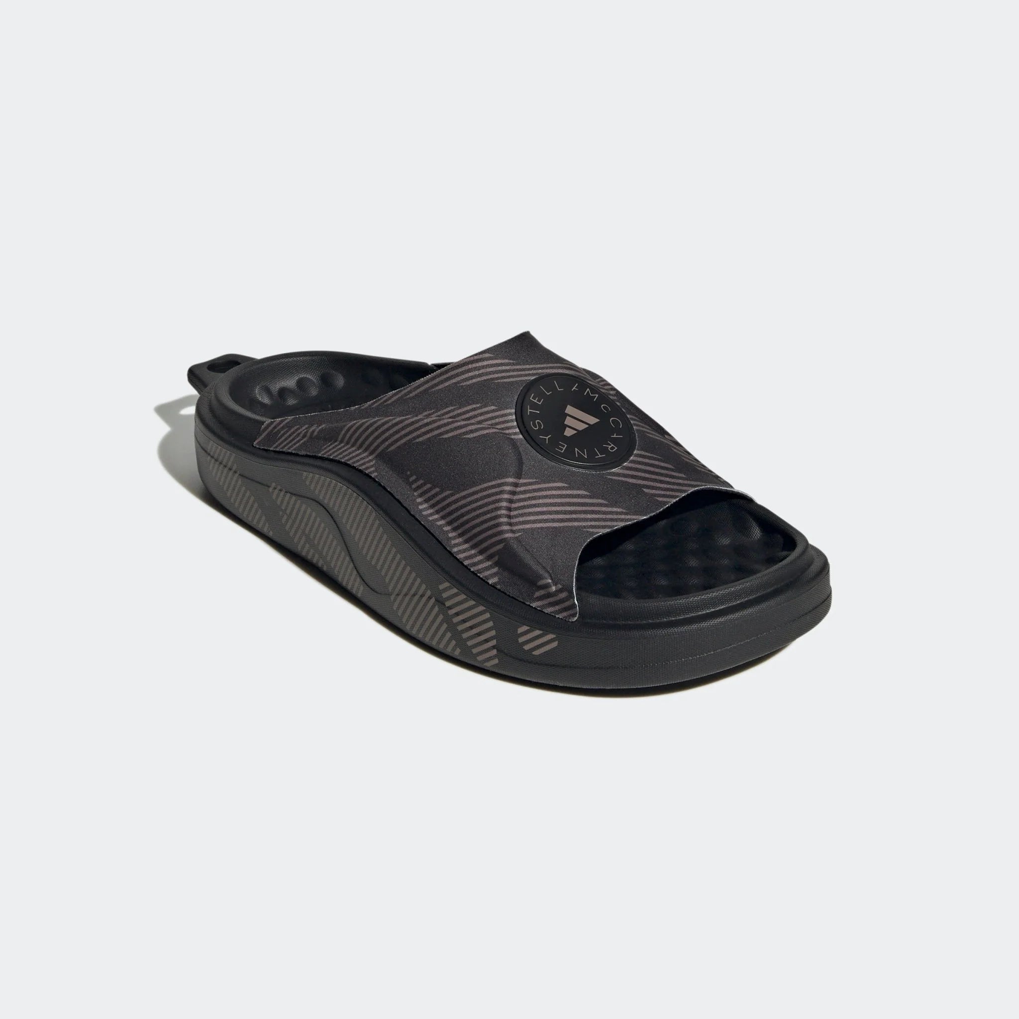 adidas by Stella McCartney Womens Slide Shoes Black Black Tech Earth