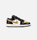 Air Jordan 1 Low SE Gold Toe Grade School Lifestyle Shoe Black Gold