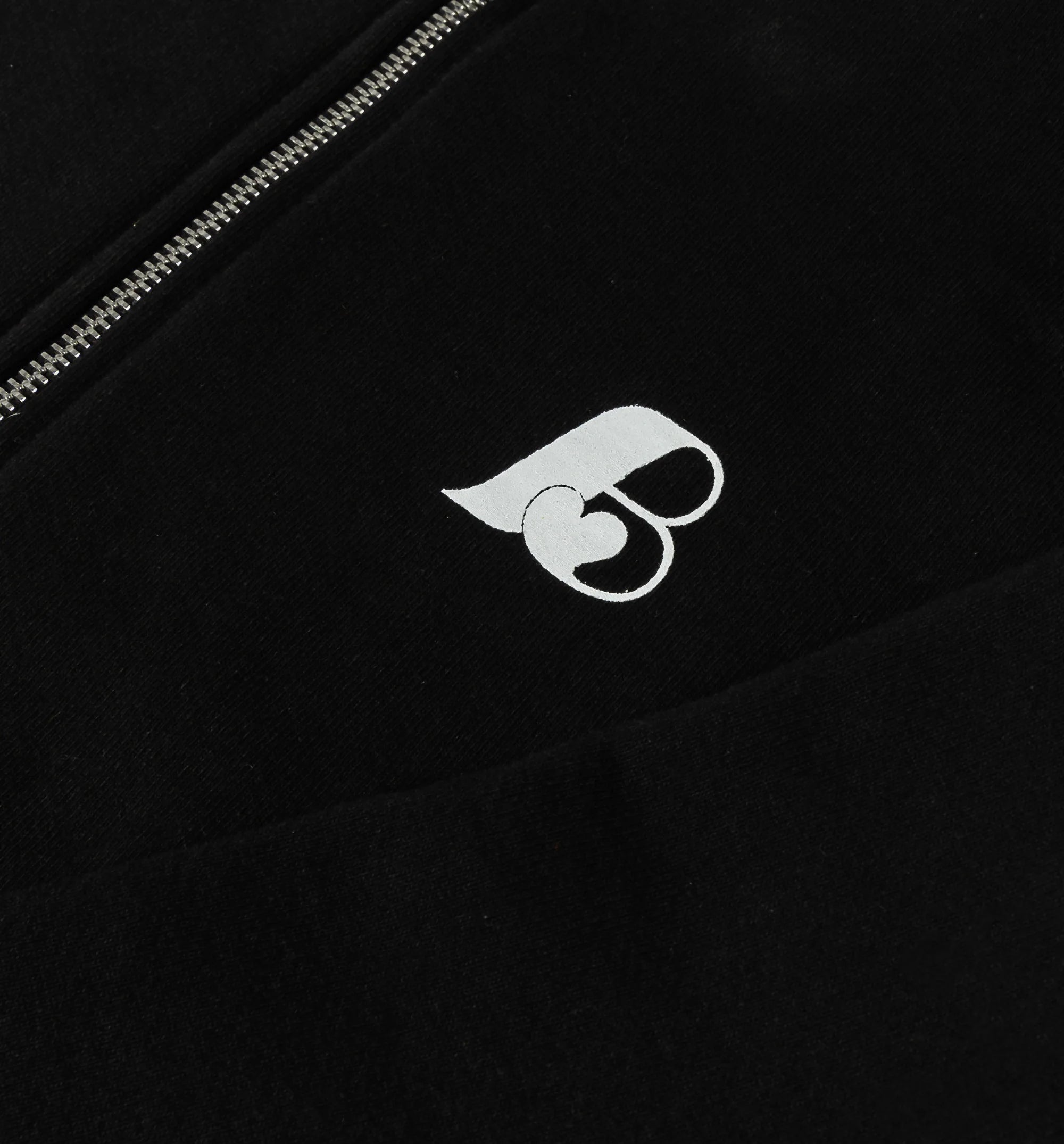 Beniga Logo Zip Up Mens Hoodie Black White