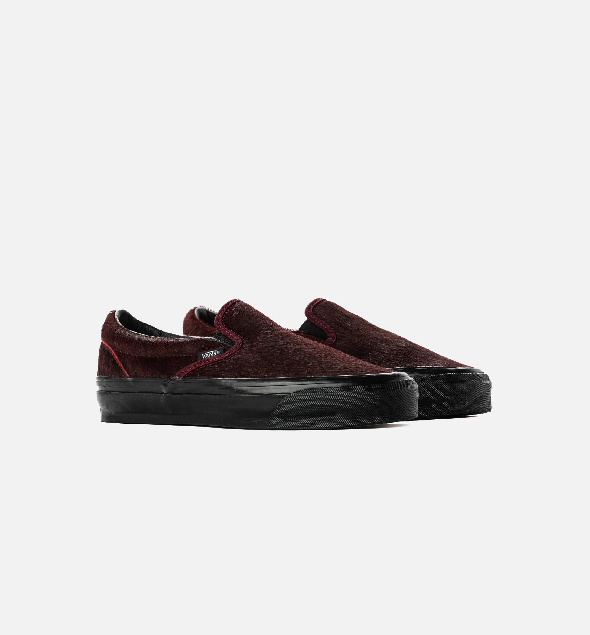 LX Classic Slip On 98 Pony Hair Mens Lifstyle Shoe Burgundy Black