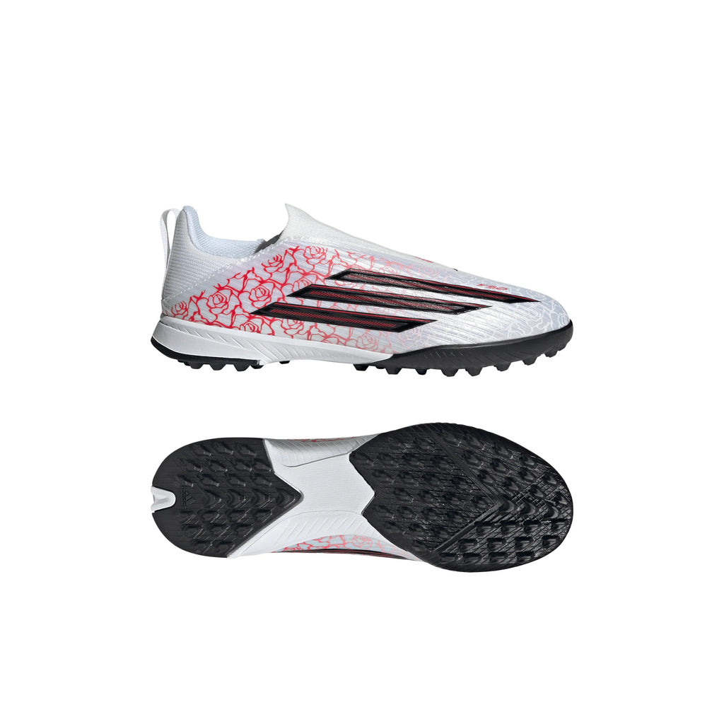 adidas F50 League Laceless TF Turf Youth Soccer Cleats White Black Red