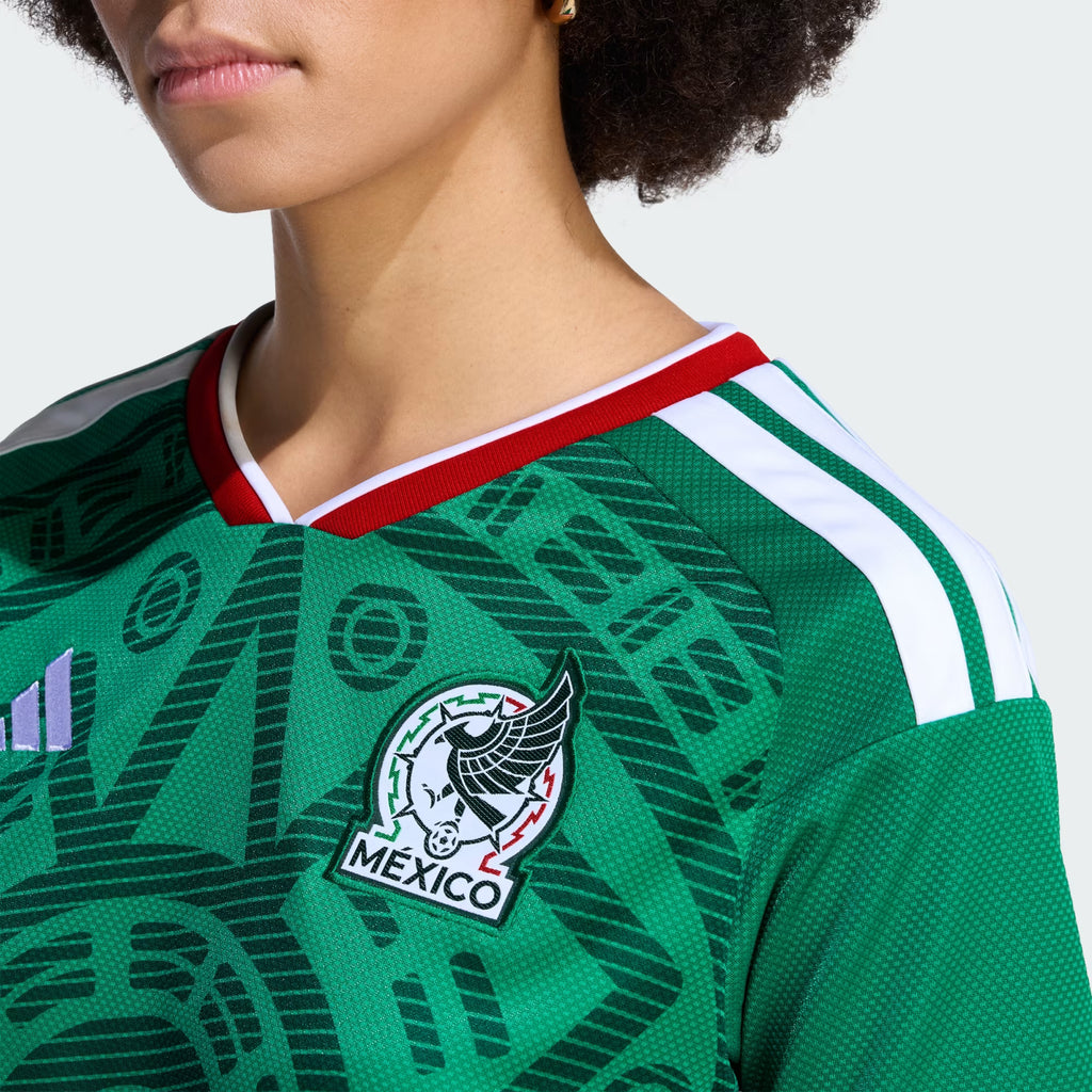adidas Mexico Home Cropped Womens Soccer Jersey 26 Green