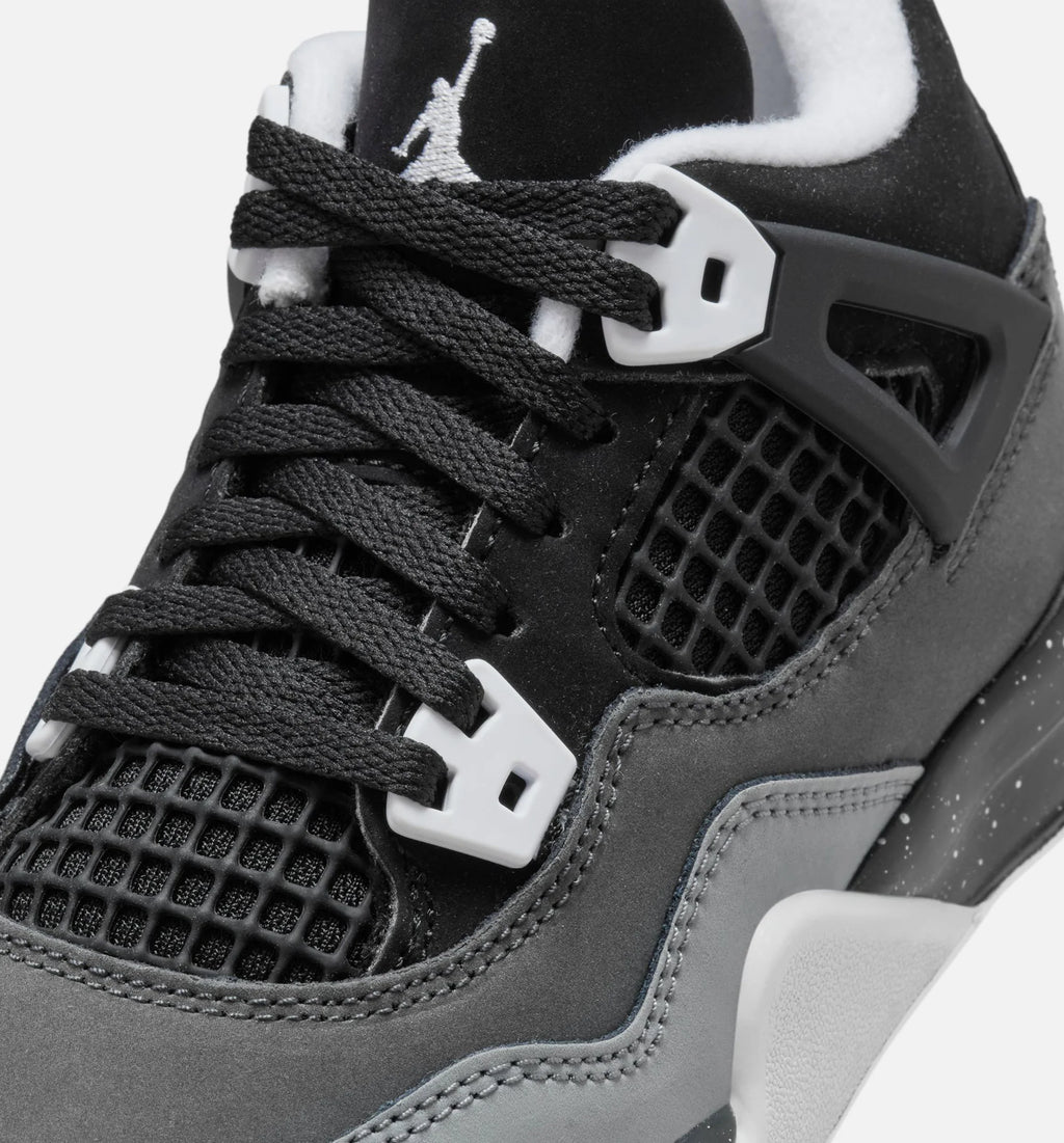 Air Jordan 4 Retro Fear Preschool Lifestyle Shoe Black White Anthracite Black Pure Platinum