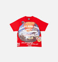 Hook Knit Mens Short Sleeve Shirt Red