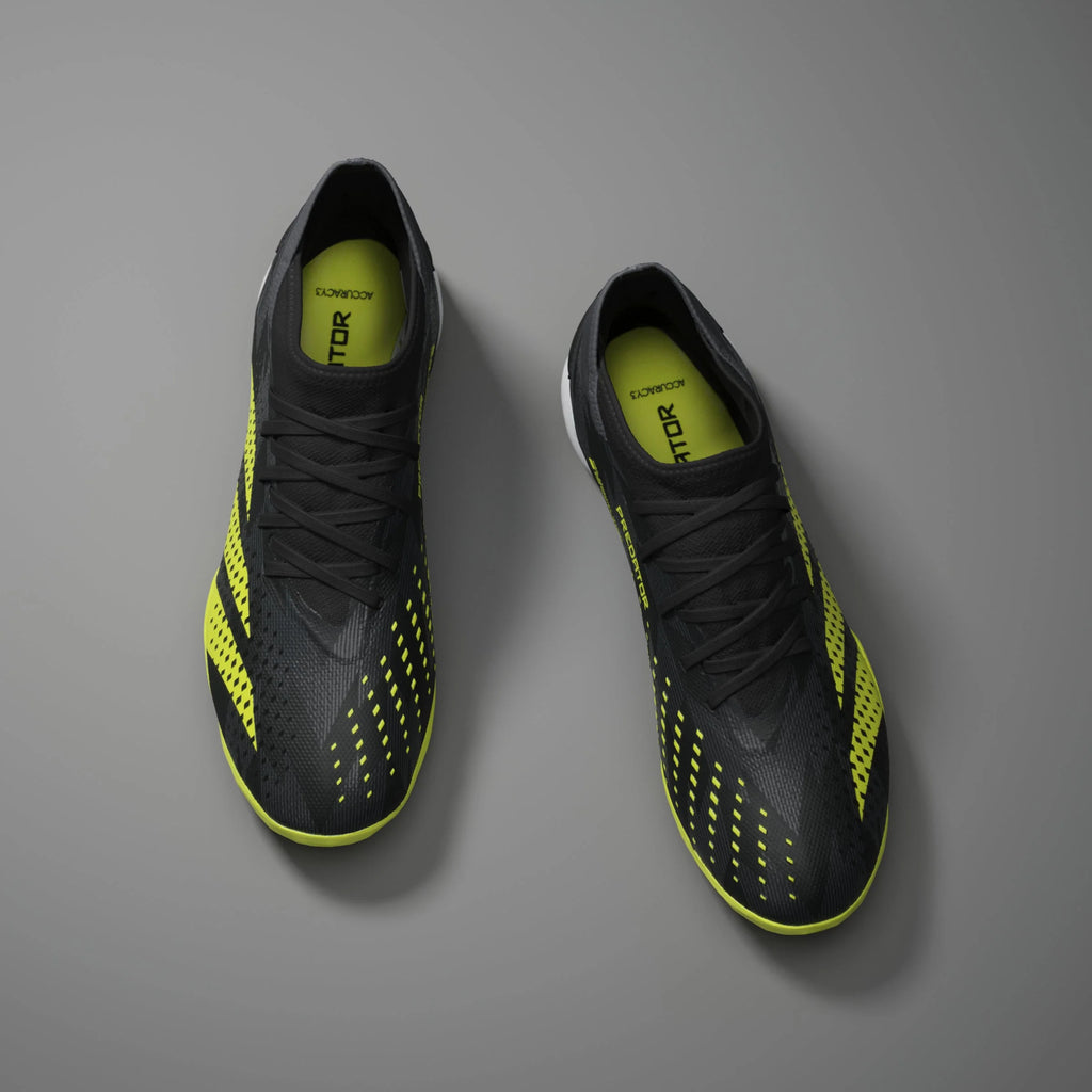 adidas Predator Accuracy Injection3 TF Turf Soccer Cleats Black Solar Yellow Grey Five