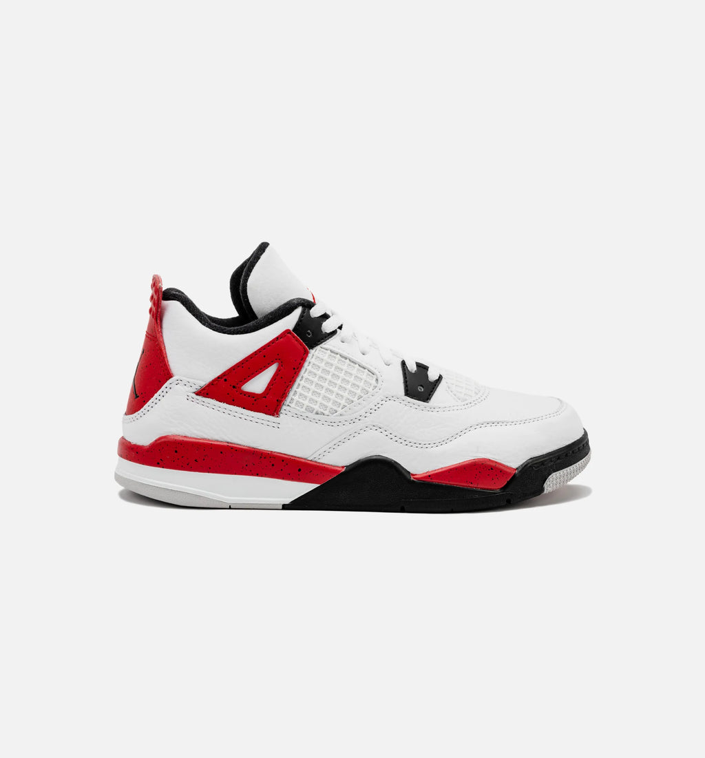 Air Jordan 4 Retro Red Cement Preschool Lifestyle Shoe White Red