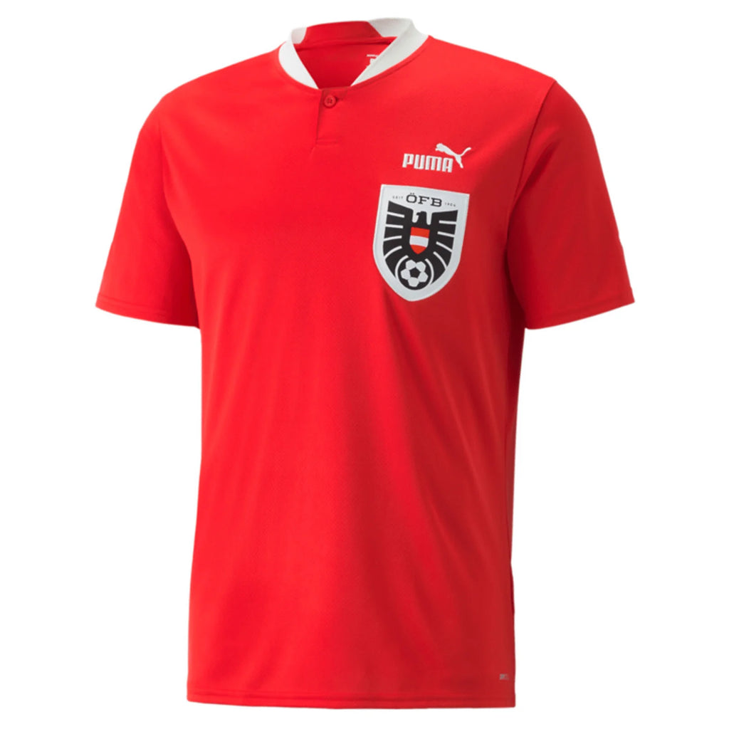 PUMA Mens Austria Home Jersey 22 Red White