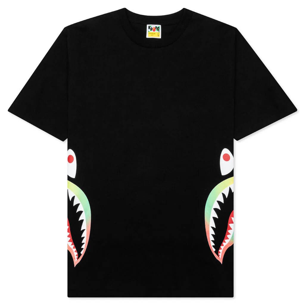 Gradation Side Shark Tee Black