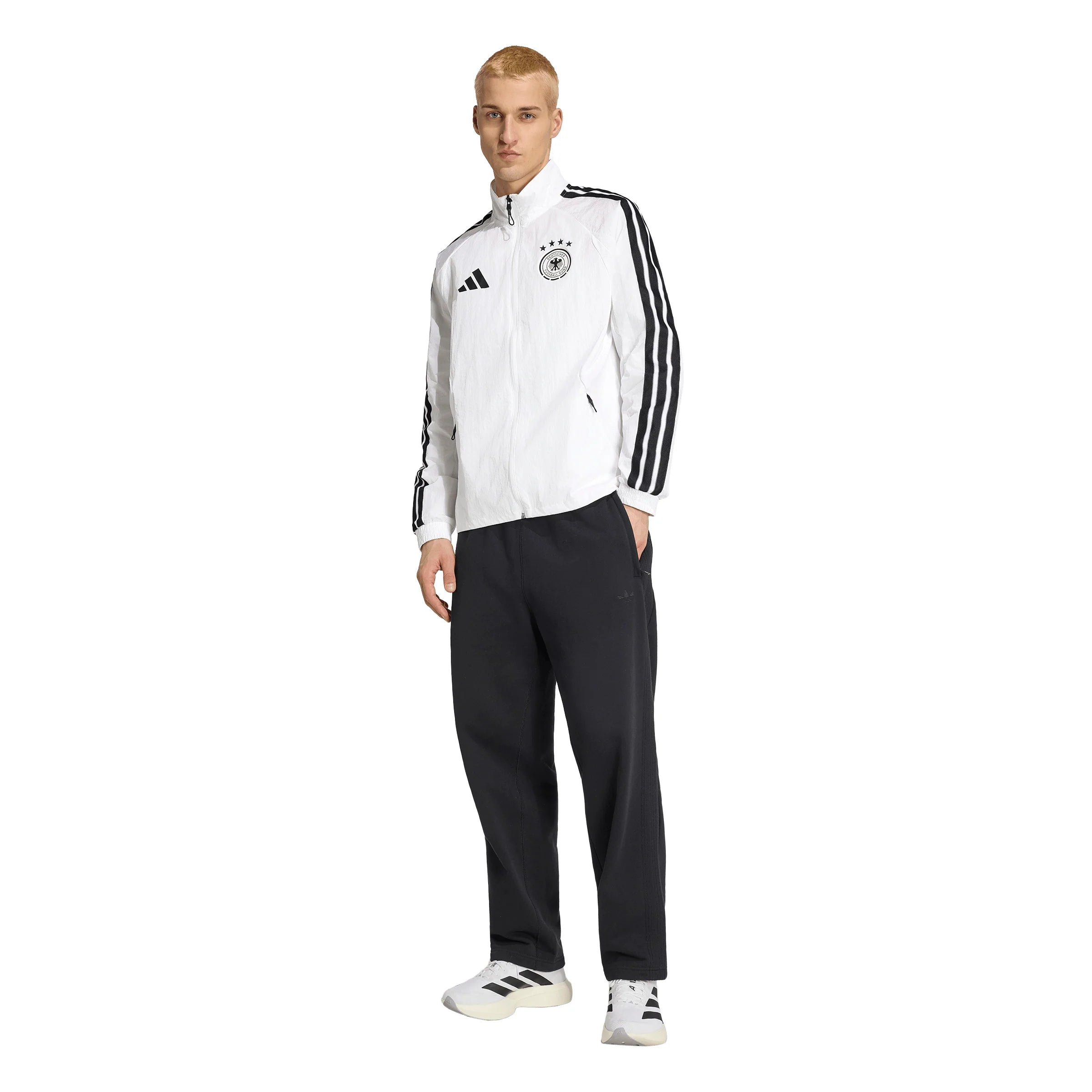 adidas Germany Home Anthem Mens Soccer Jacket White Black