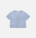 Infinity Embroidered Mens Short Sleeve Shirt Blue