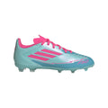 adidas F50 League Messi Firm Multi Ground Boots Junior Flash Aqua Lucid Pink Lucid Cyan