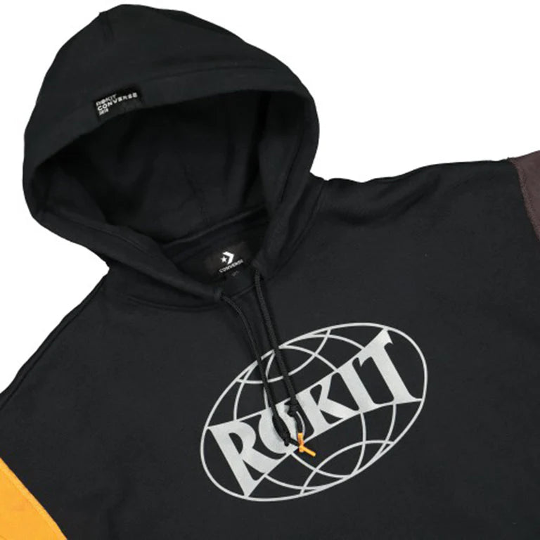 Converse X Rokit Mens Hoodie Black Grey Orange