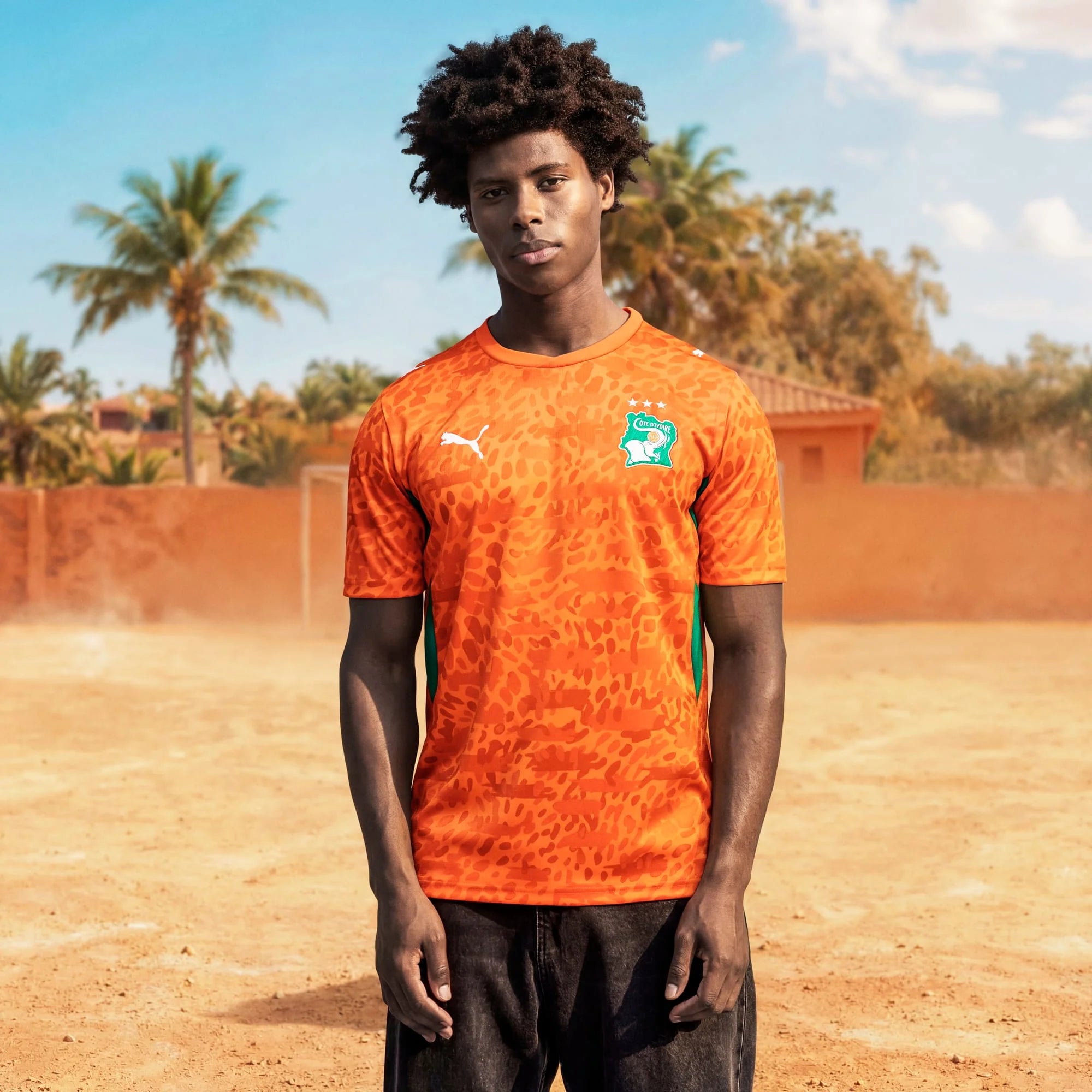 PUMA Ivory Coast Home Mens Soccer Jersey 2026 Orange Green