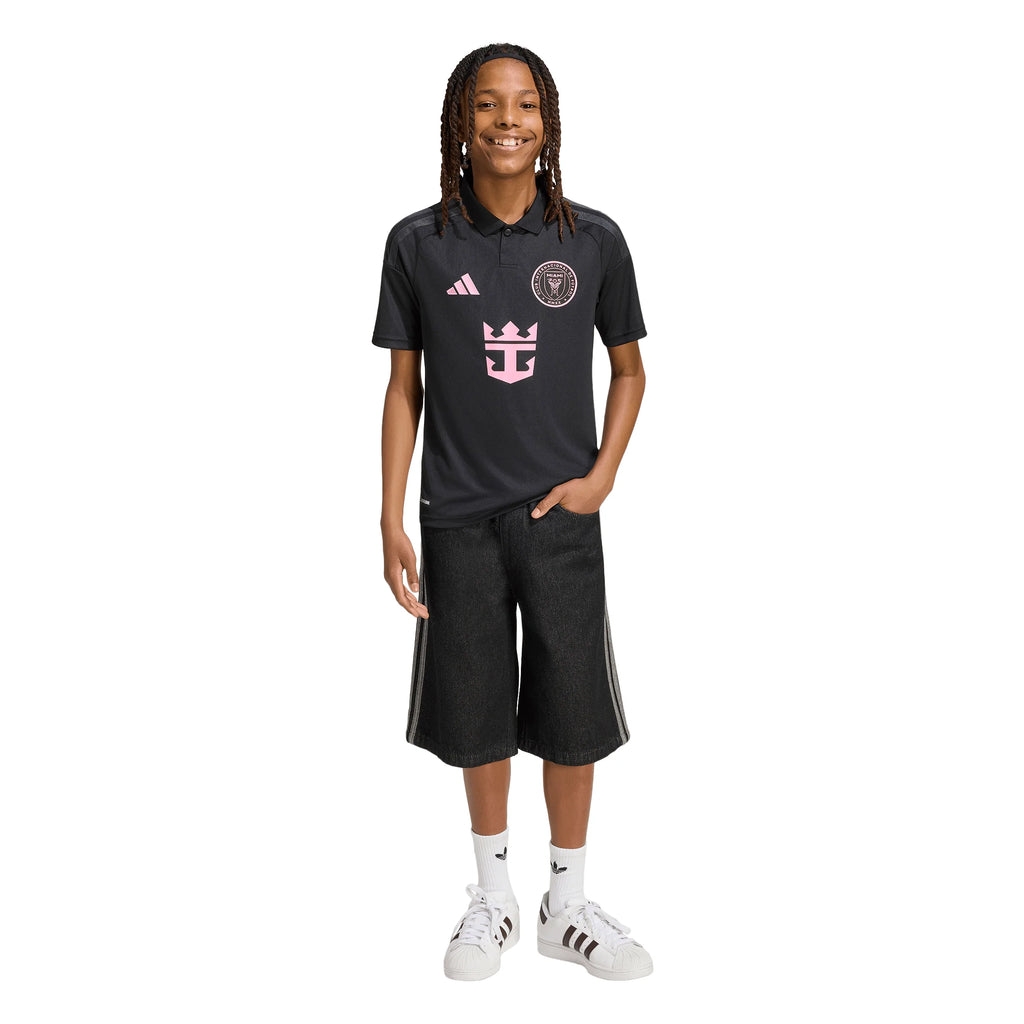 adidas Inter Miami CF Away Youth Soccer Jersey 26 27 Black Pink