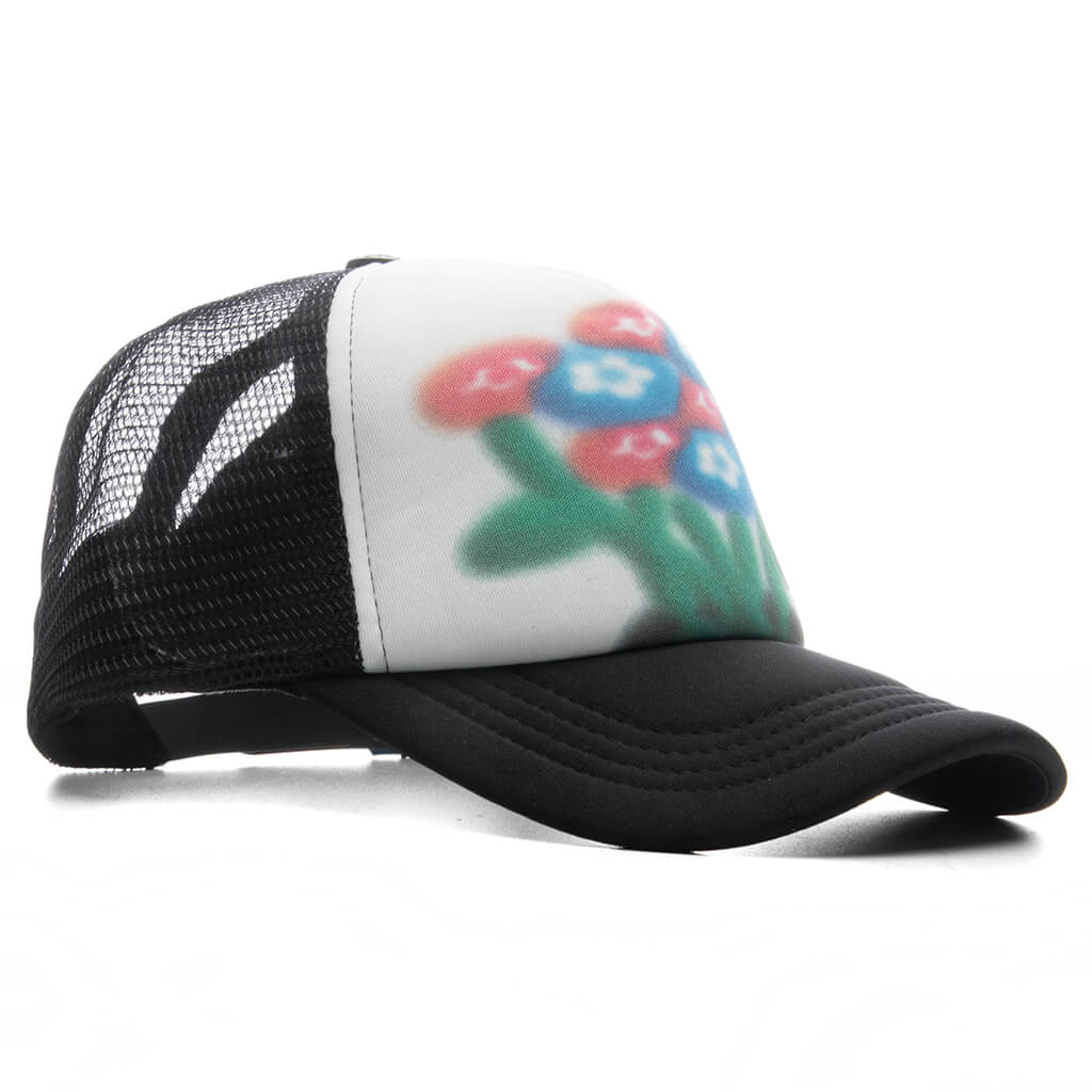 AirBrush Flower Trucker Hat Black