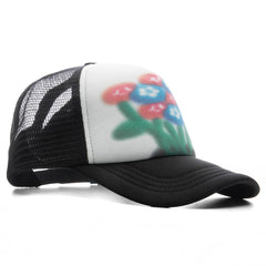 AirBrush Flower Trucker Hat Black