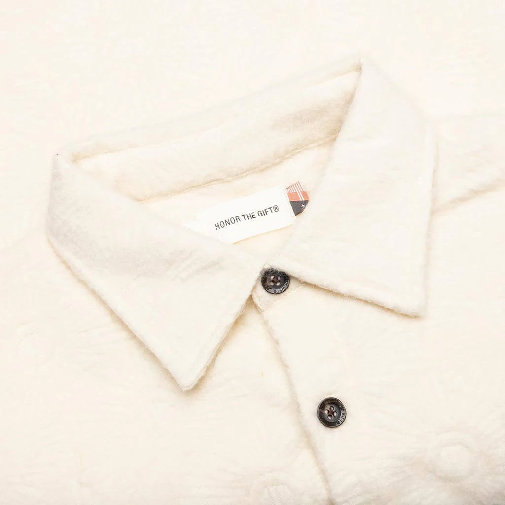Floral Cover Shirt Cream