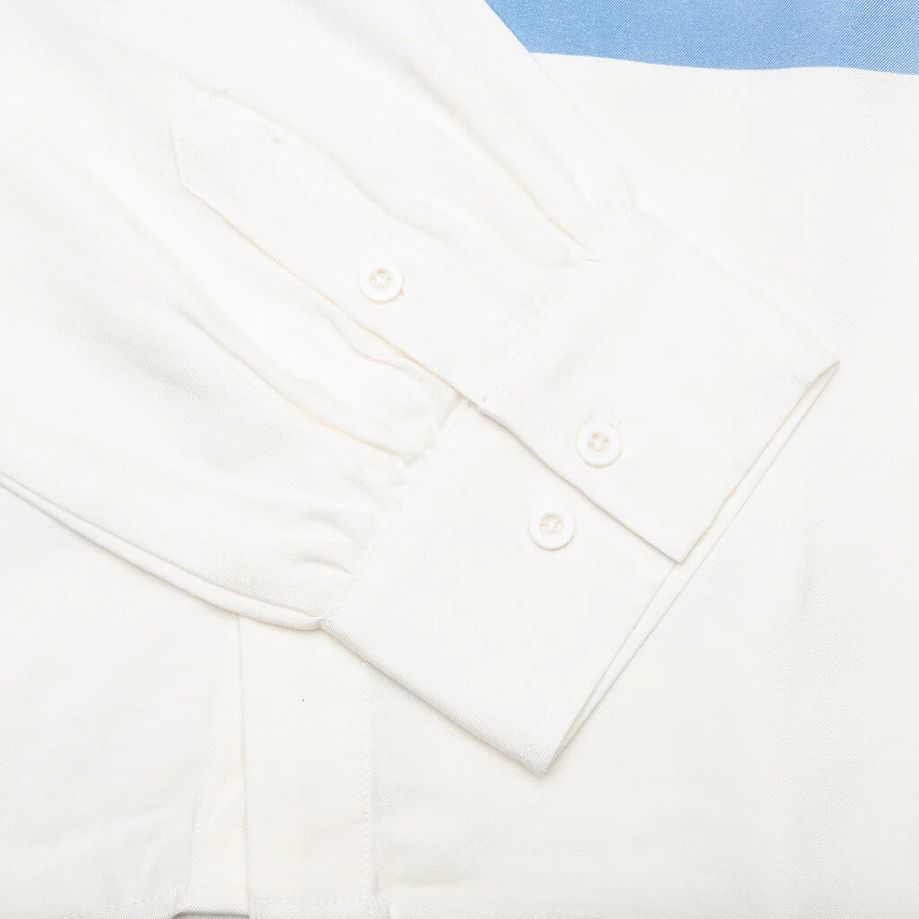Cloud Smile LS Button Up Shirt White