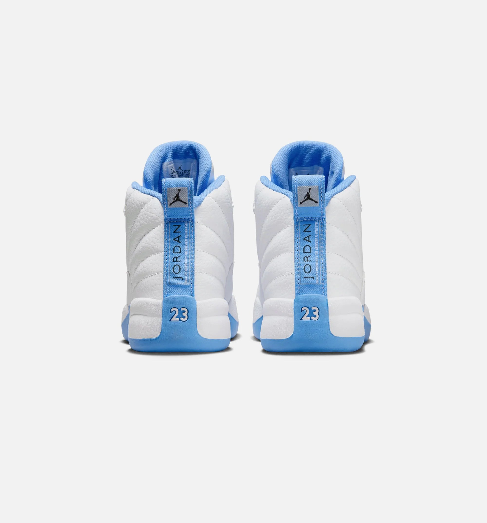 Air Jordan 12 Retro White and University Blue Preschool Lifestyle Shoe White University Blue Metallic Silver Free Shipping
