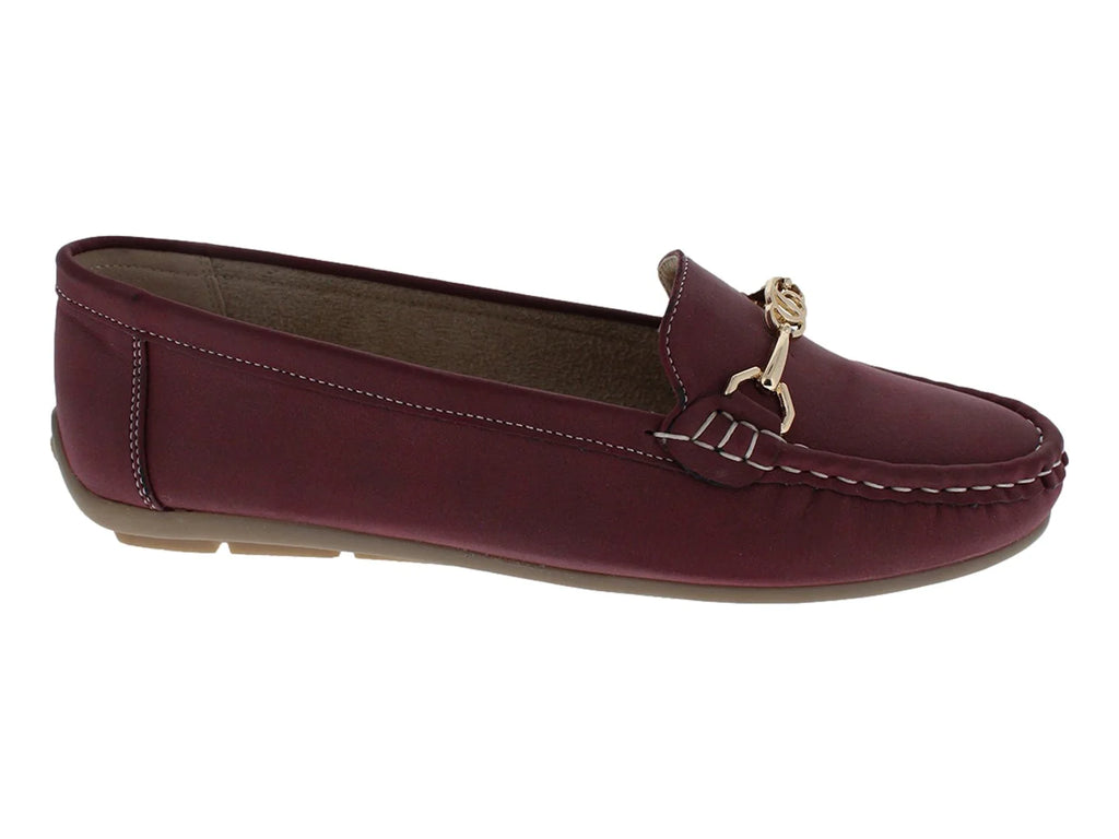 Zapatos Mocasines Comfort Fit Burgundy para Mujer