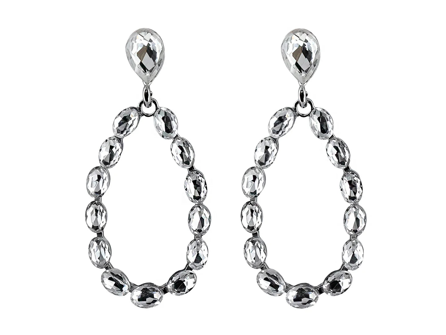 Aretes Roze Color Plata para Mujer