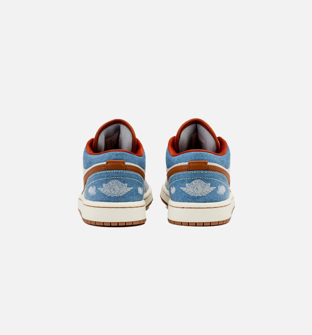 Air Jordan 1 Low Denim Womens Lifestyle Shoe Phantom Coconut Milk Amber Brown