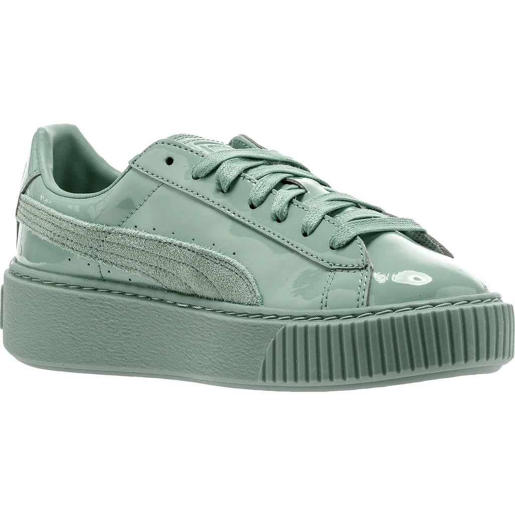 Basket Platform Patent Womens Blue Surf