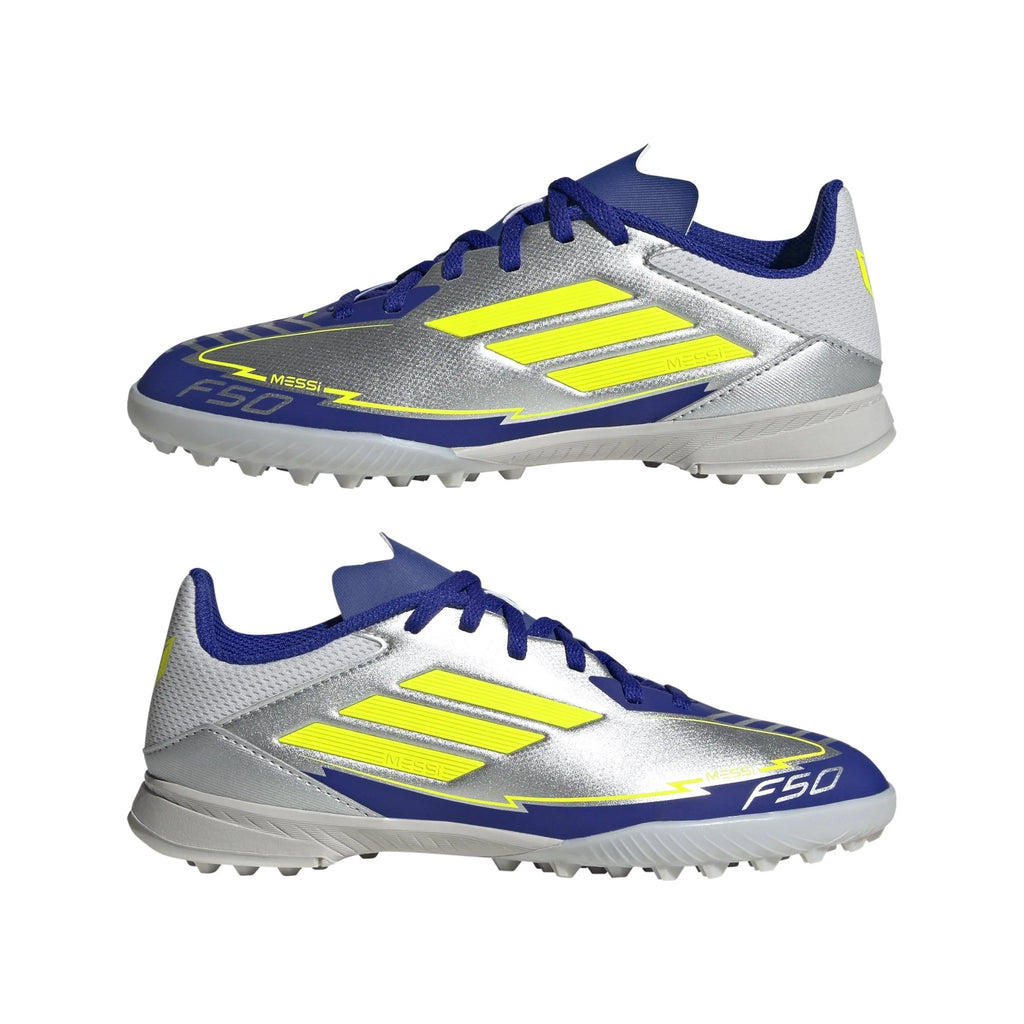 adidas F50 League Messi Turf Boots Junior Silver