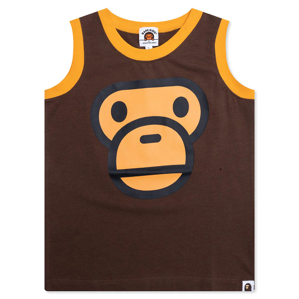 Kids Milo Face Tank Top Brown