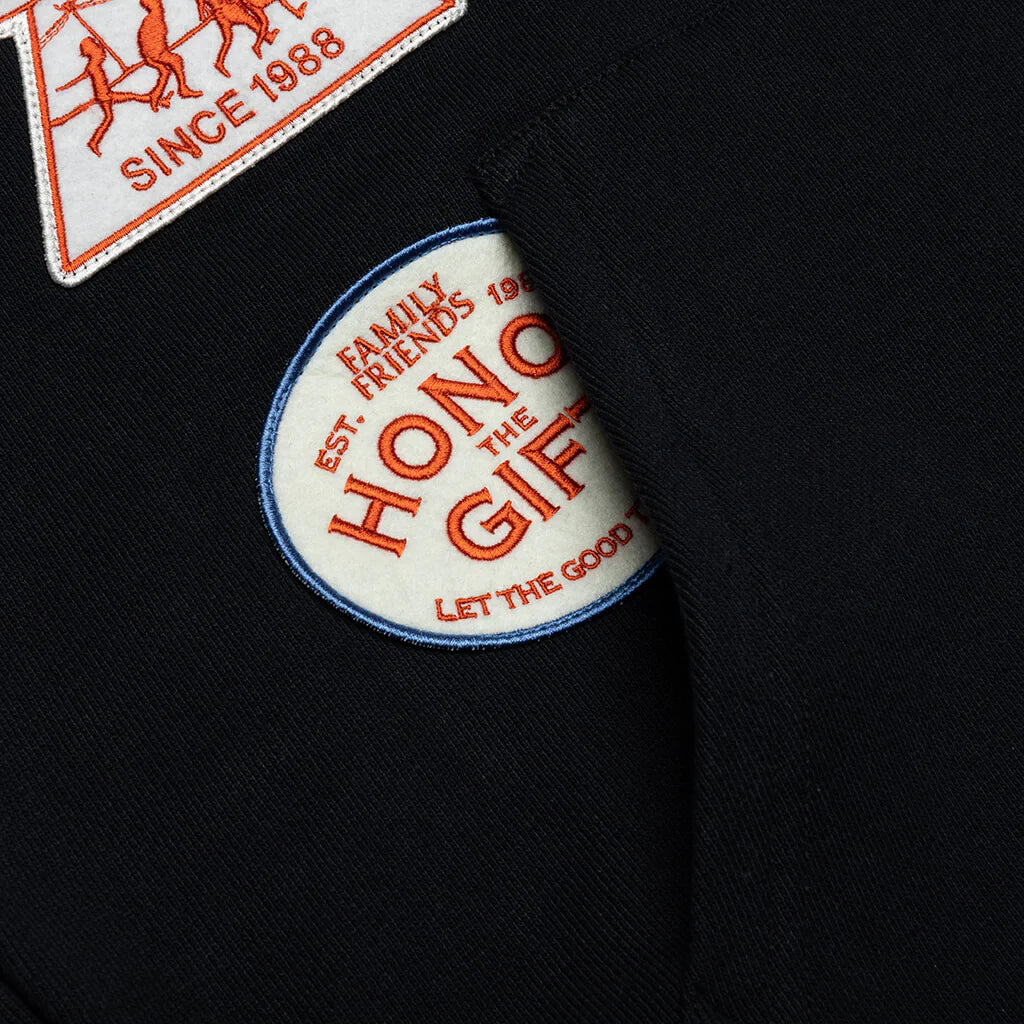 Patchwork Party Hoodie Black