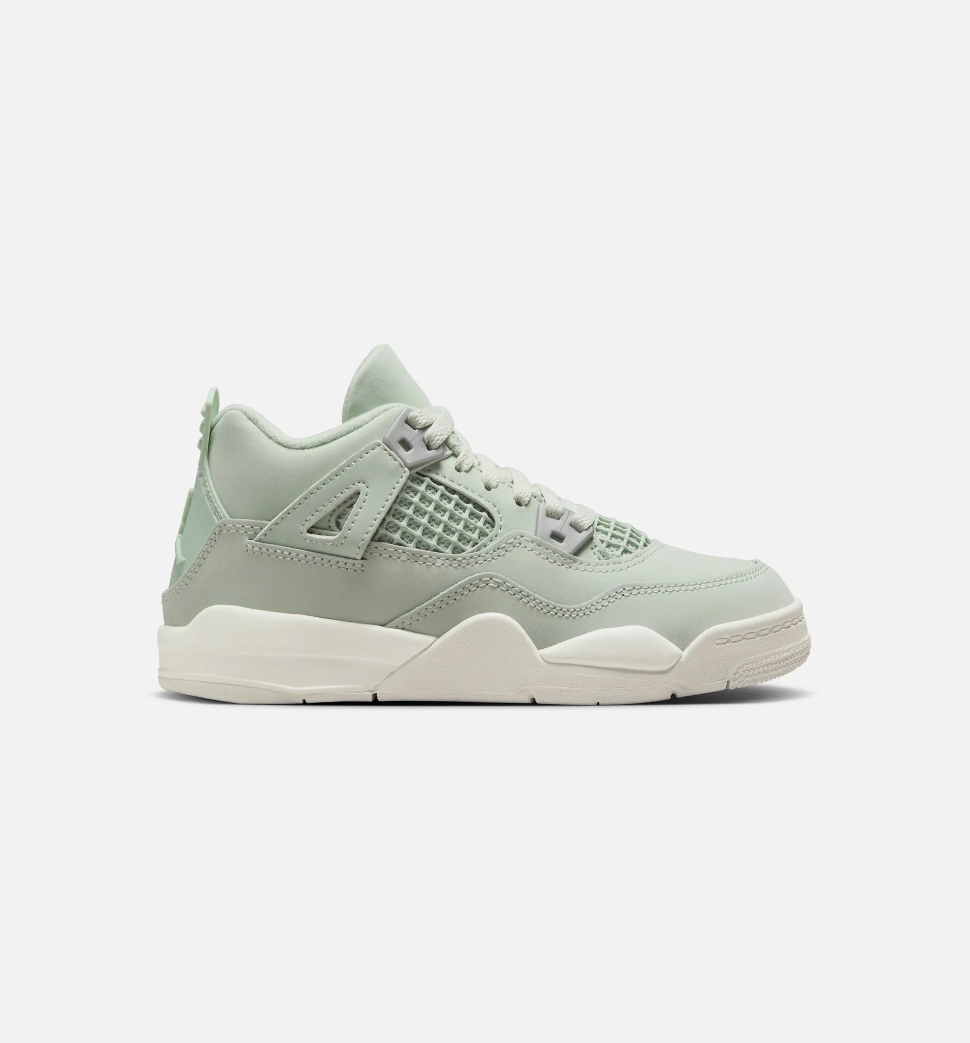 Air Jordan 4 Retro Abundance Preschool Lifestyle Shoe Seafoam Sail Metallic Silver