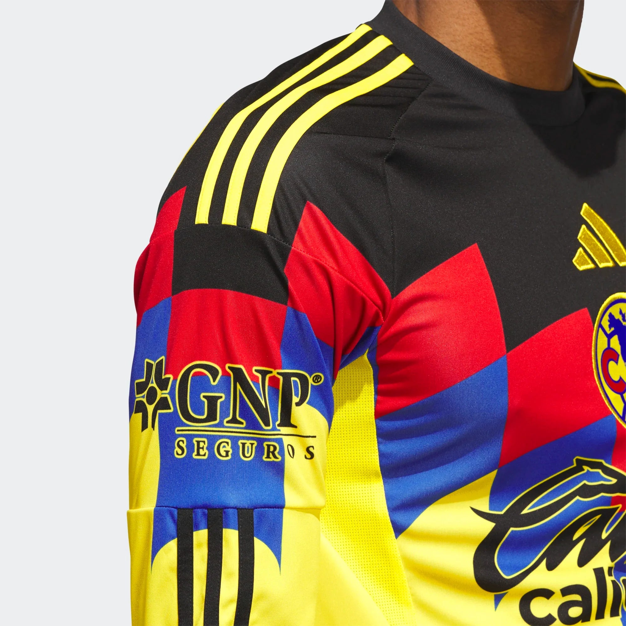 adidas Club América Long Sleeve Mens Home Jersey 25 26 Yellow