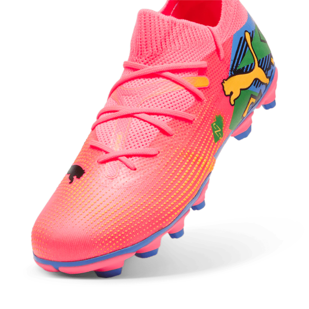 PUMA Future 7 Match Neymar JR FG AG Junior Soccer Cleats Sunset Glow Black