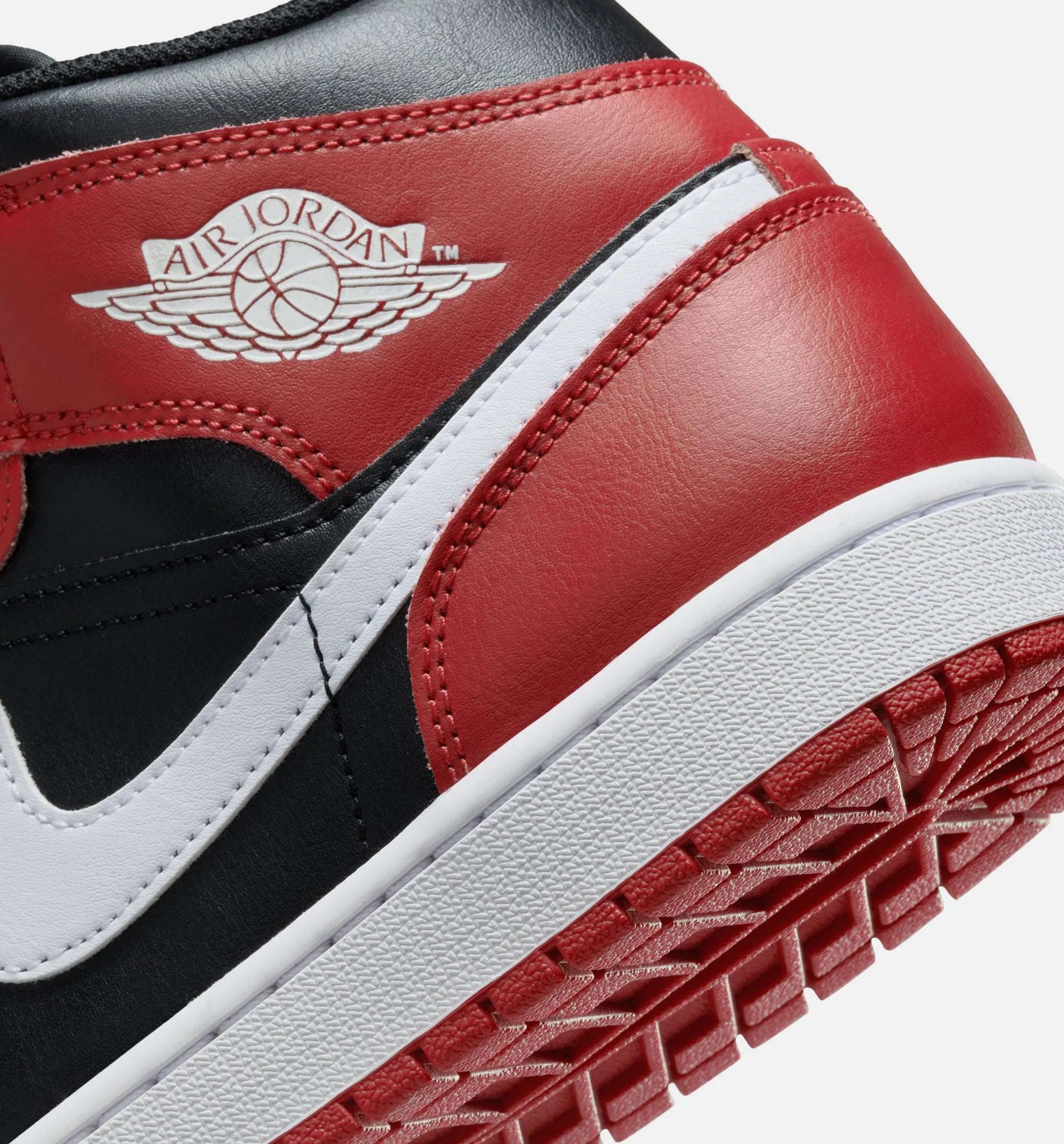 Air Jordan 1 Mid Black Gym Red Mens Basketball Shoe Black Gym Red White