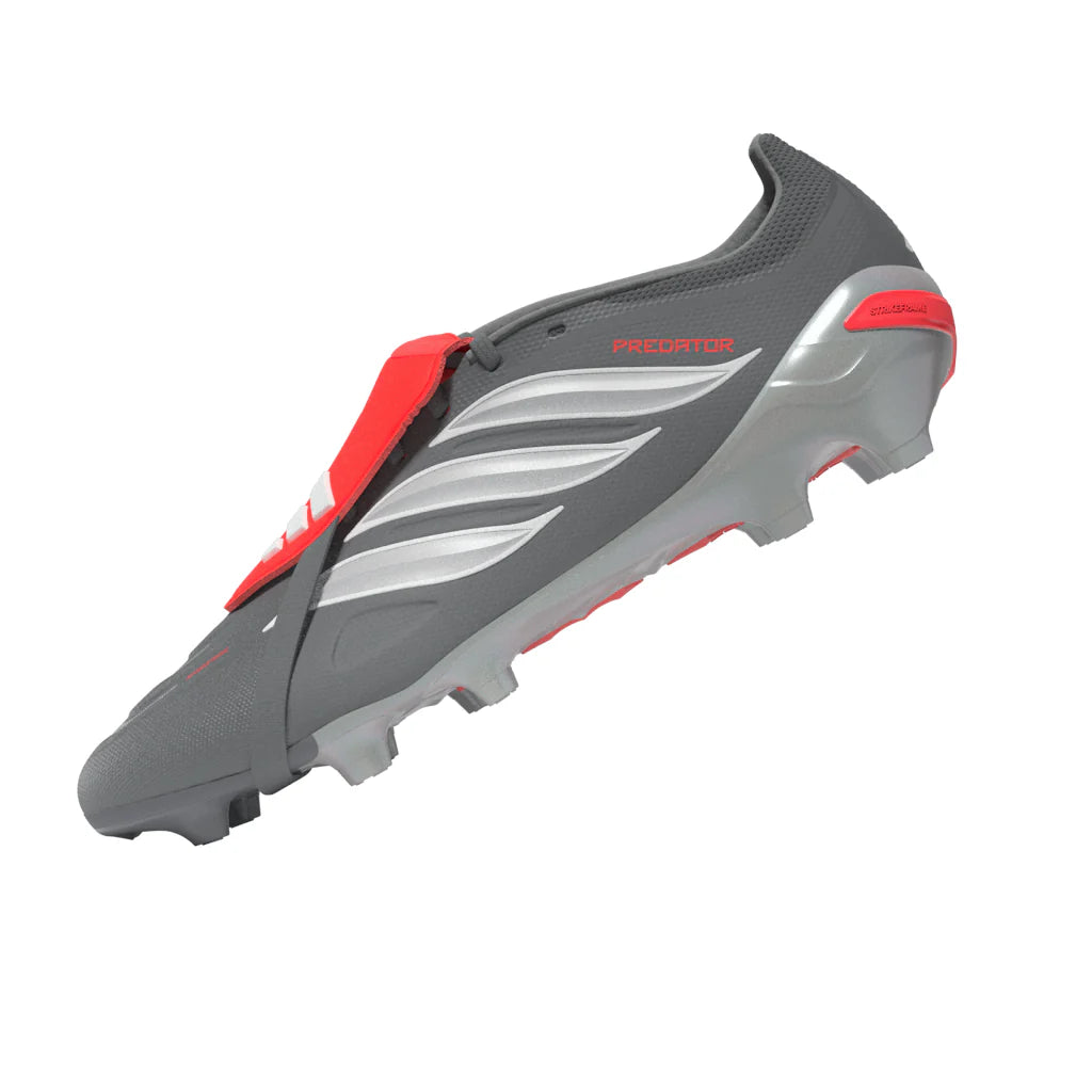 adidas Predator League Fold Over Tongue FG Mens Soccer Cleats Grey Red