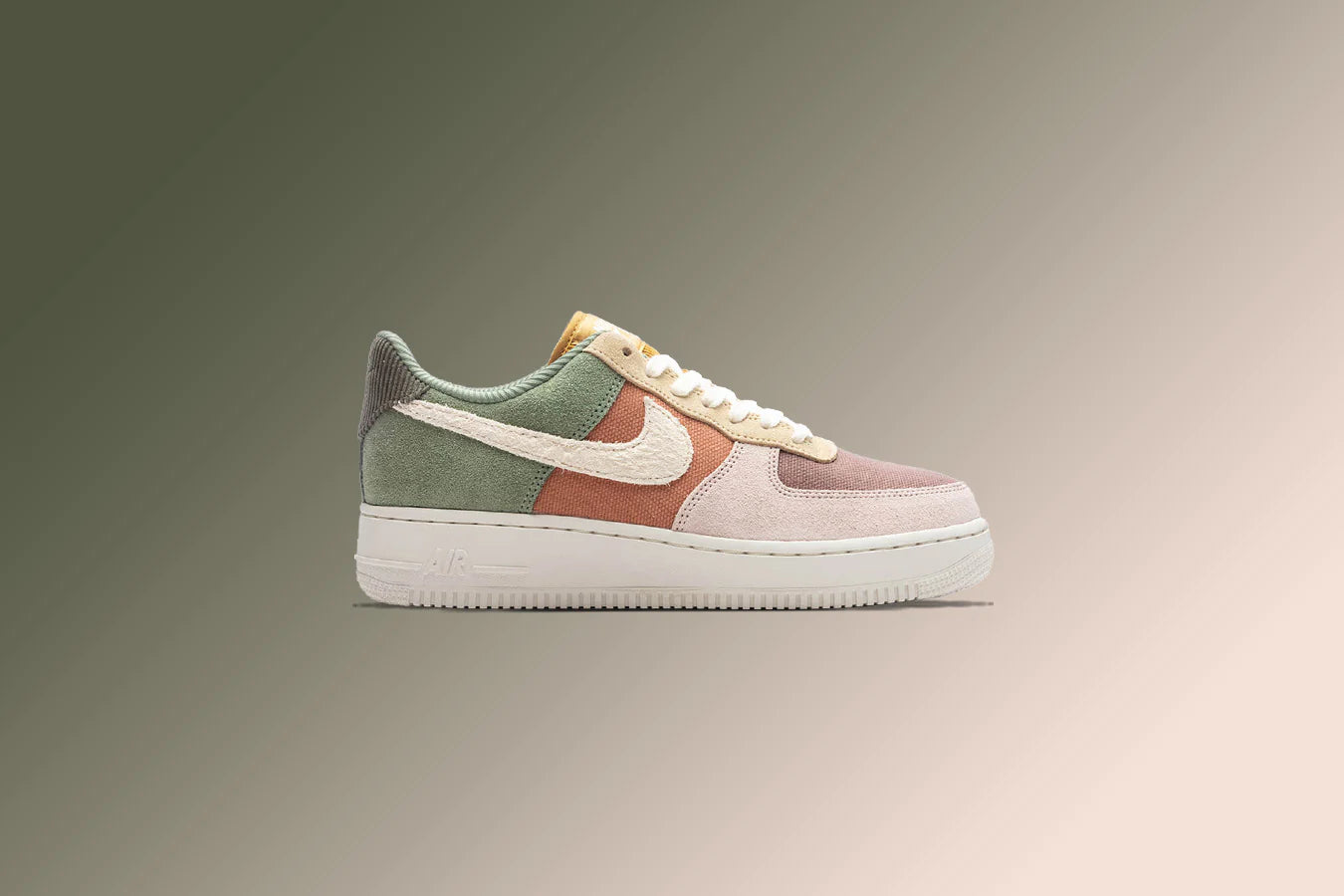 Womens Air Force 1 07 LX Oil Green Pale Ivory Terra Blush Sesame