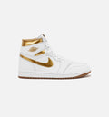 Air Jordan 1 Retro High OG White and Gold Womens Lifestyle Shoe White Metallic Gold Light Brown