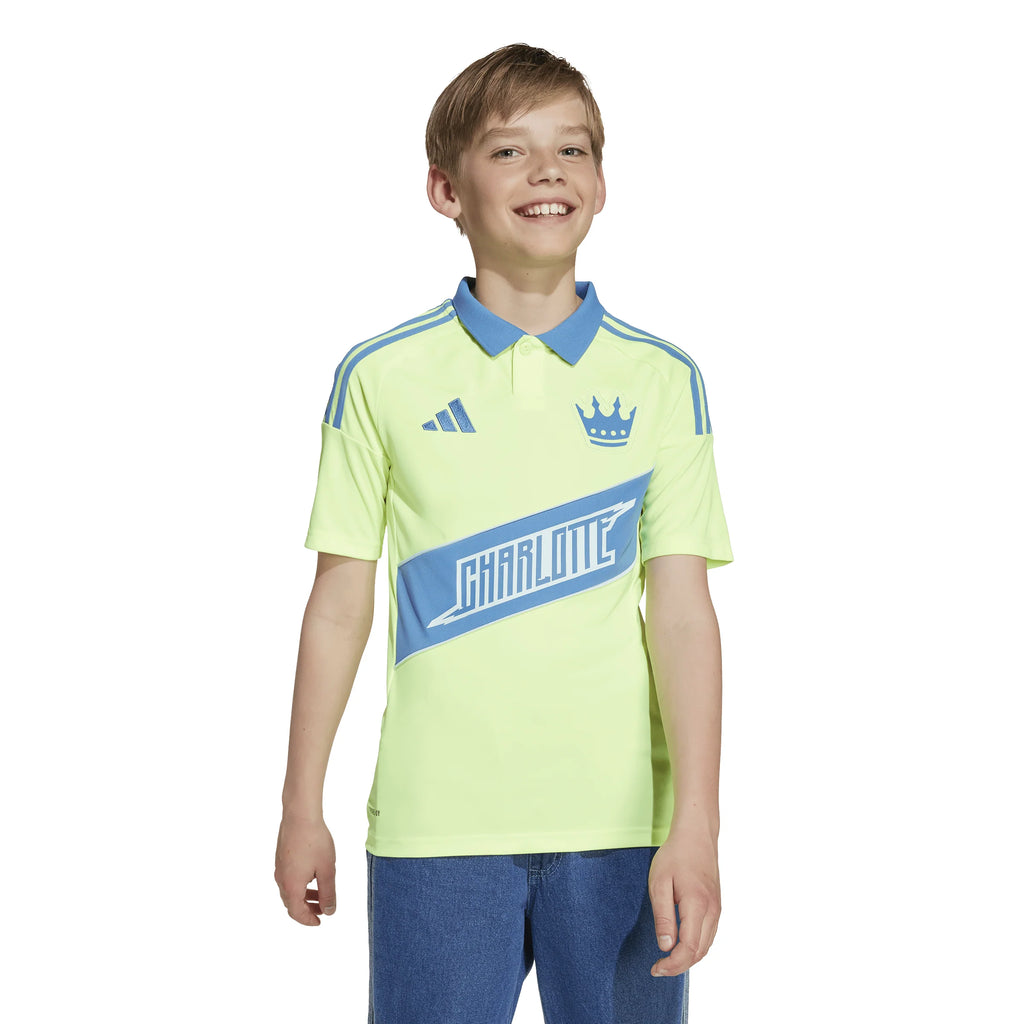 adidas Kids Charlotte FC Third Soccer Jersey 25 26 Yellow