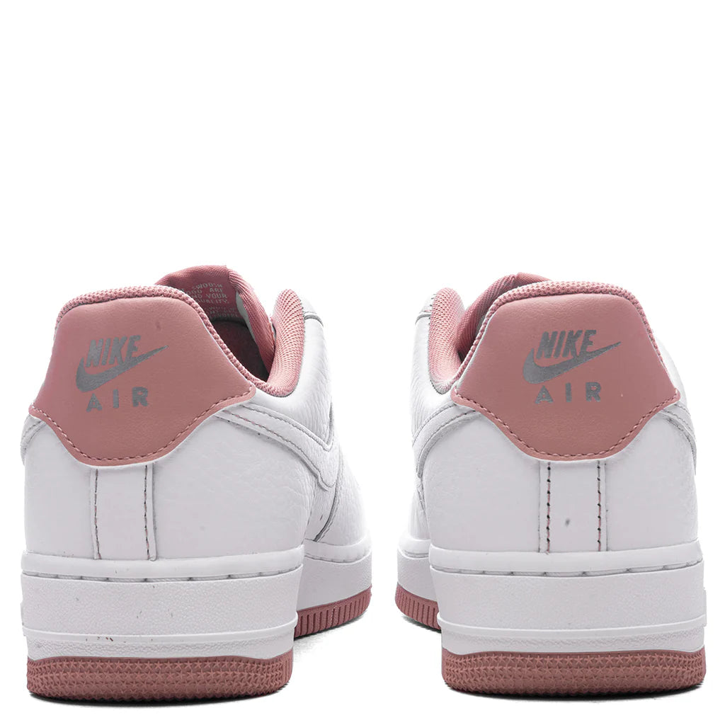 Womens Air Force 1 07 Mini Jewel White Particle Pink Metallic Silver