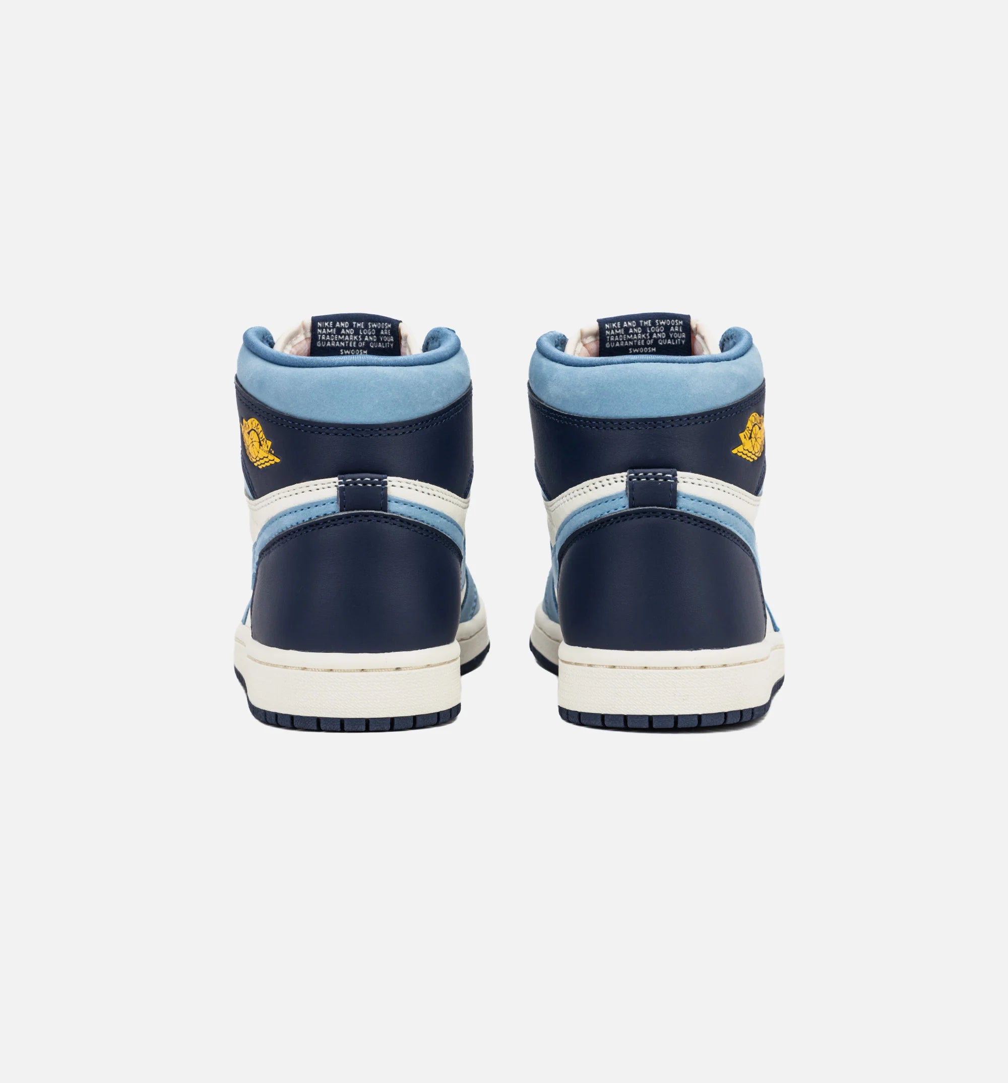 Air Jordan 1 Retro High OG White and Gold Womens Lifestyle Shoe Blue Gold