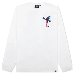 Wine and Books Long Sleeve T Shirt White