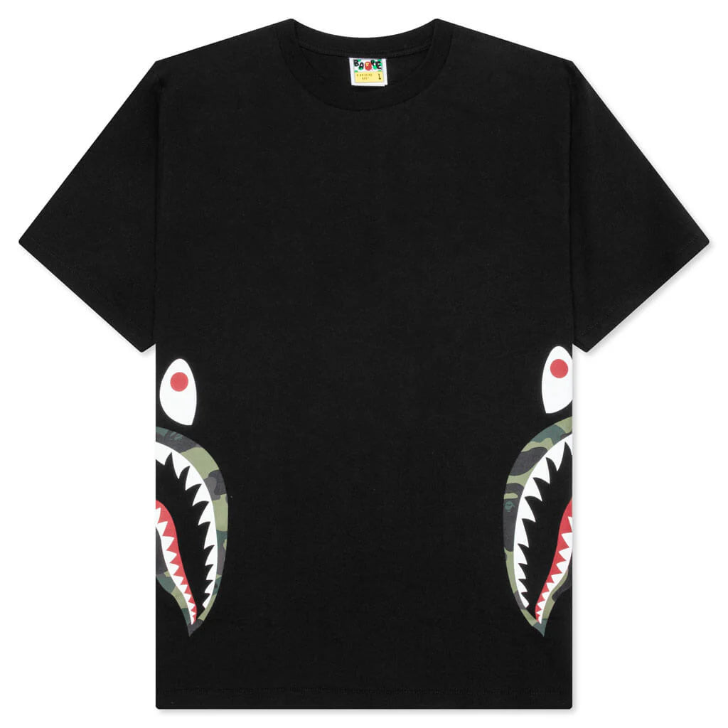 1st Camo Side Shark Tee Black Green