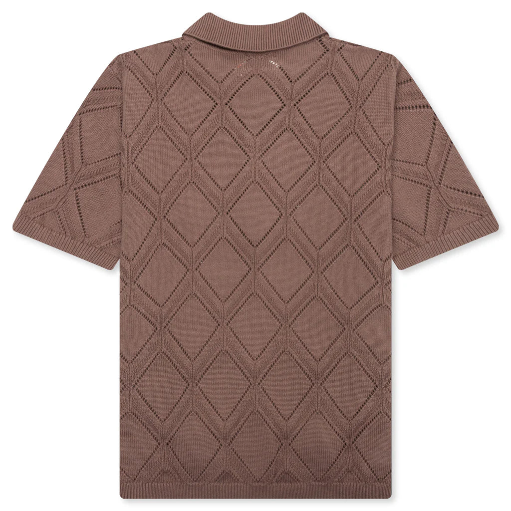 Diamond Knit Polo Brown